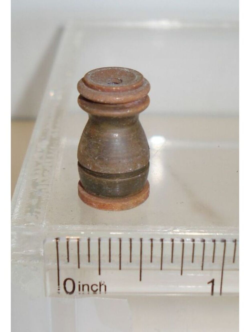 Vintage MCM Small 1" Oxidized Brass Finial for Lamp